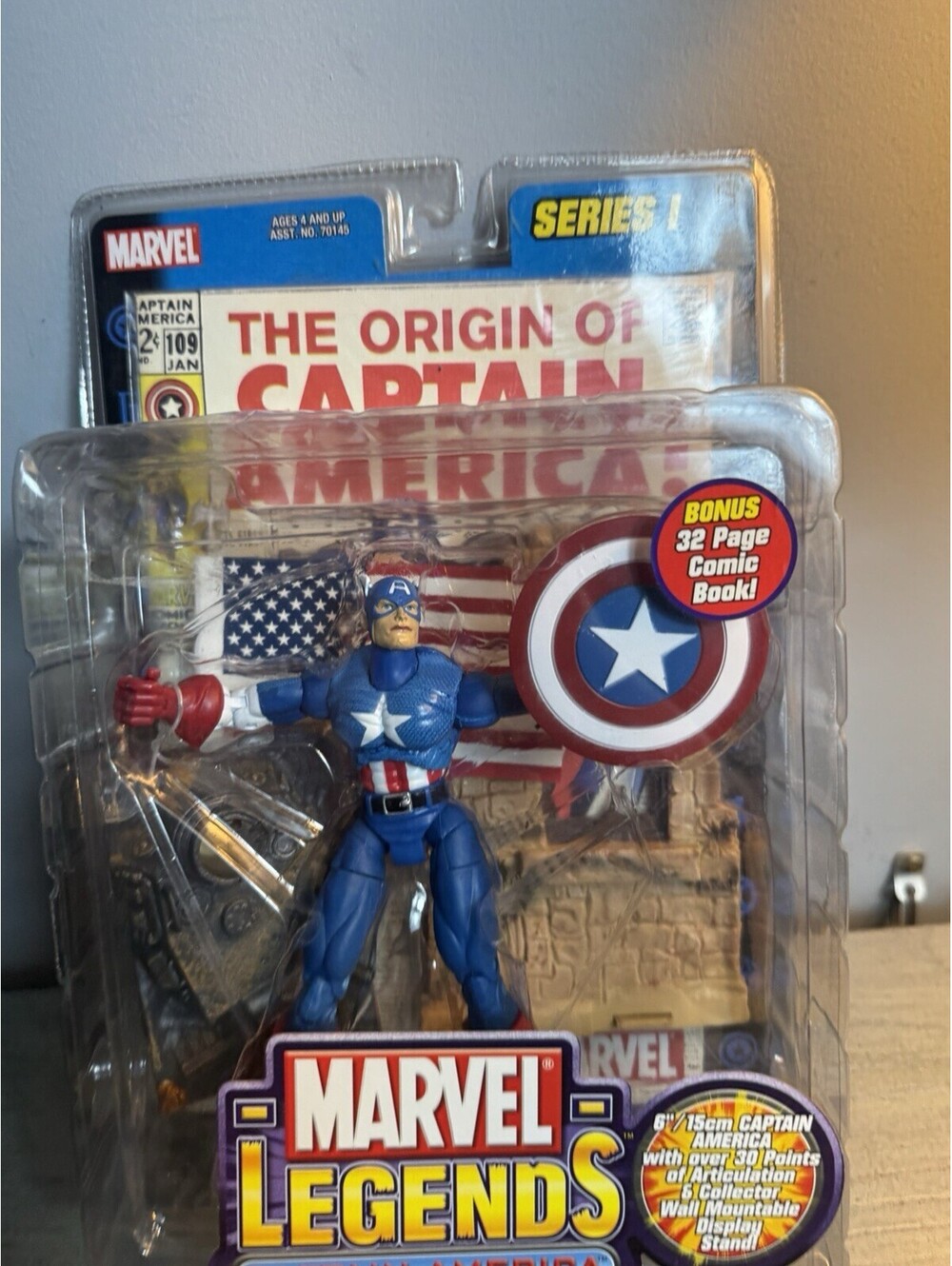 Toy Biz Marvel Legends Series 1 Captain America 6” Figure Comic Book 2002 NEW